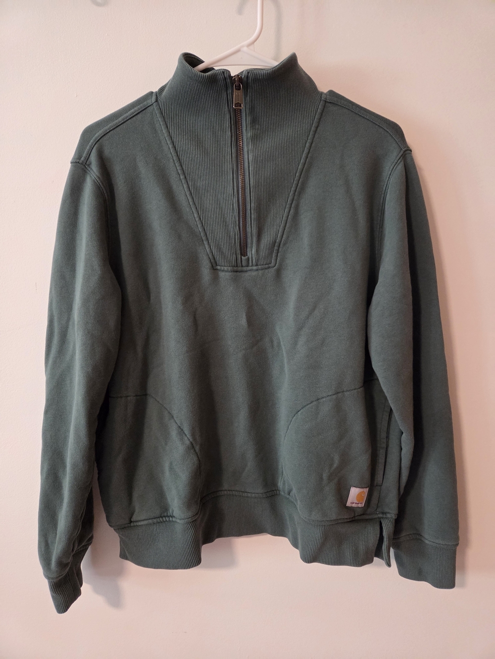 Carhartt - Olive Green Quarter-Zip Sweatshirt